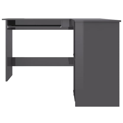 Scrivania Angolare a L Grigio Lucido 120x140x75cm Multistrato
