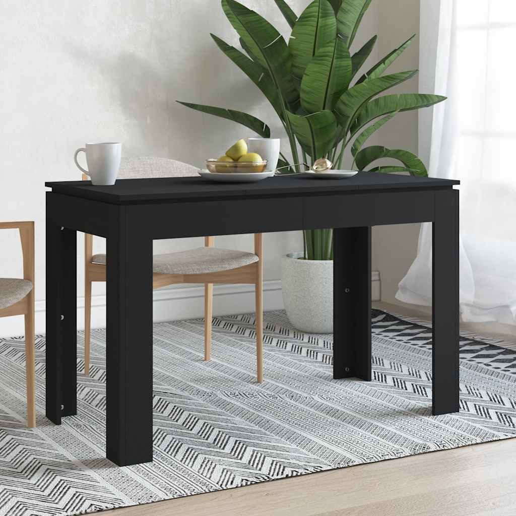 Tavolo da Pranzo Nero 120x60x76 cm in Legno Multistrato