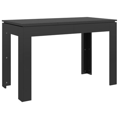 Tavolo da Pranzo Nero Lucido 120x60x76 cm in Legno Multistrato