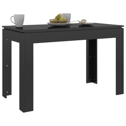 Tavolo da Pranzo Nero Lucido 120x60x76 cm in Legno Multistrato