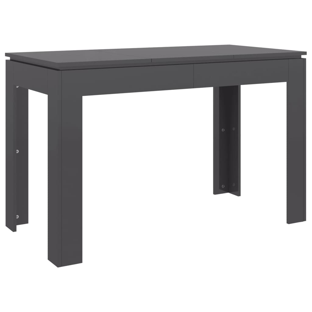 Tavolo da Pranzo Grigio Lucido 120x60x76cm in Legno Multistrato