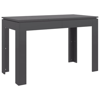 Tavolo da Pranzo Grigio Lucido 120x60x76cm in Legno Multistrato