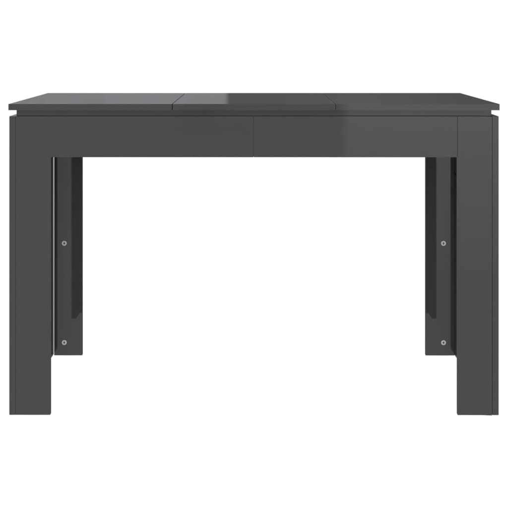 Tavolo da Pranzo Grigio Lucido 120x60x76cm in Legno Multistrato