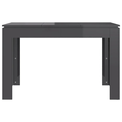 Tavolo da Pranzo Grigio Lucido 120x60x76cm in Legno Multistrato