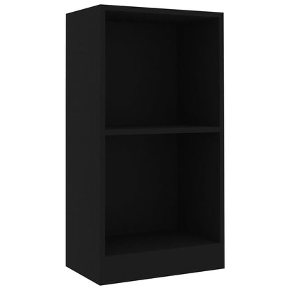 Libreria Nera 40x24x75 cm in Legno Multistrato