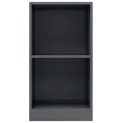 Libreria Grigio Lucido 40x24x75 cm in Legno Multistrato