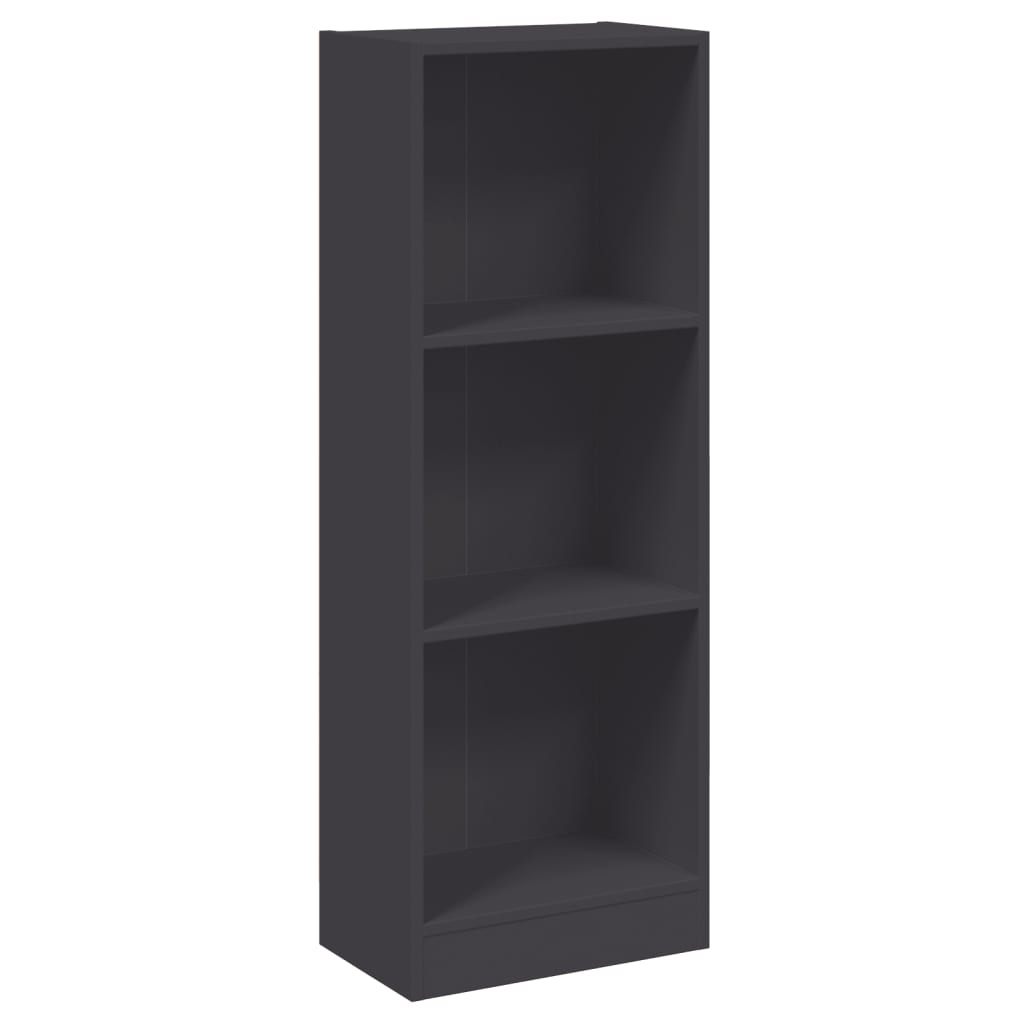 Libreria a 3 Ripiani Grigia 40x24x109 cm in Legno Multistrato