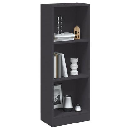 Libreria a 3 Ripiani Grigia 40x24x109 cm in Legno Multistrato