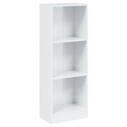 Libreria 3 Ripiani Bianco Lucido 40x24x109 cm Legno Multistrato