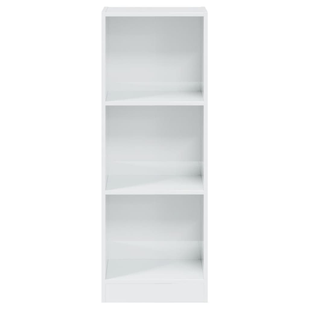Libreria 3 Ripiani Bianco Lucido 40x24x109 cm Legno Multistrato