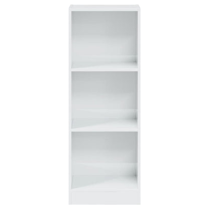 Libreria 3 Ripiani Bianco Lucido 40x24x109 cm Legno Multistrato