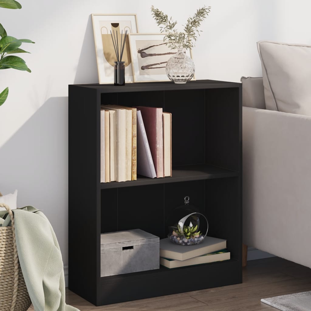 Libreria Nera 60x24x76 cm in Legno Multistrato