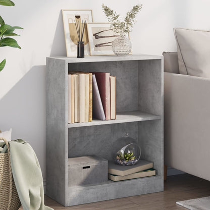 Libreria Grigio Cemento 60x24x76 cm in Legno Multistrato