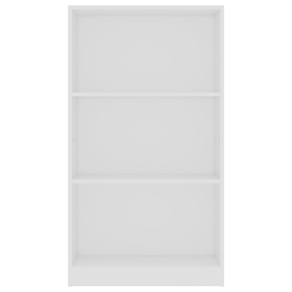 Libreria a 3 Ripiani Bianca 60x24x109 cm in Legno Multistrato