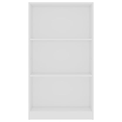 Libreria a 3 Ripiani Bianca 60x24x109 cm in Legno Multistrato
