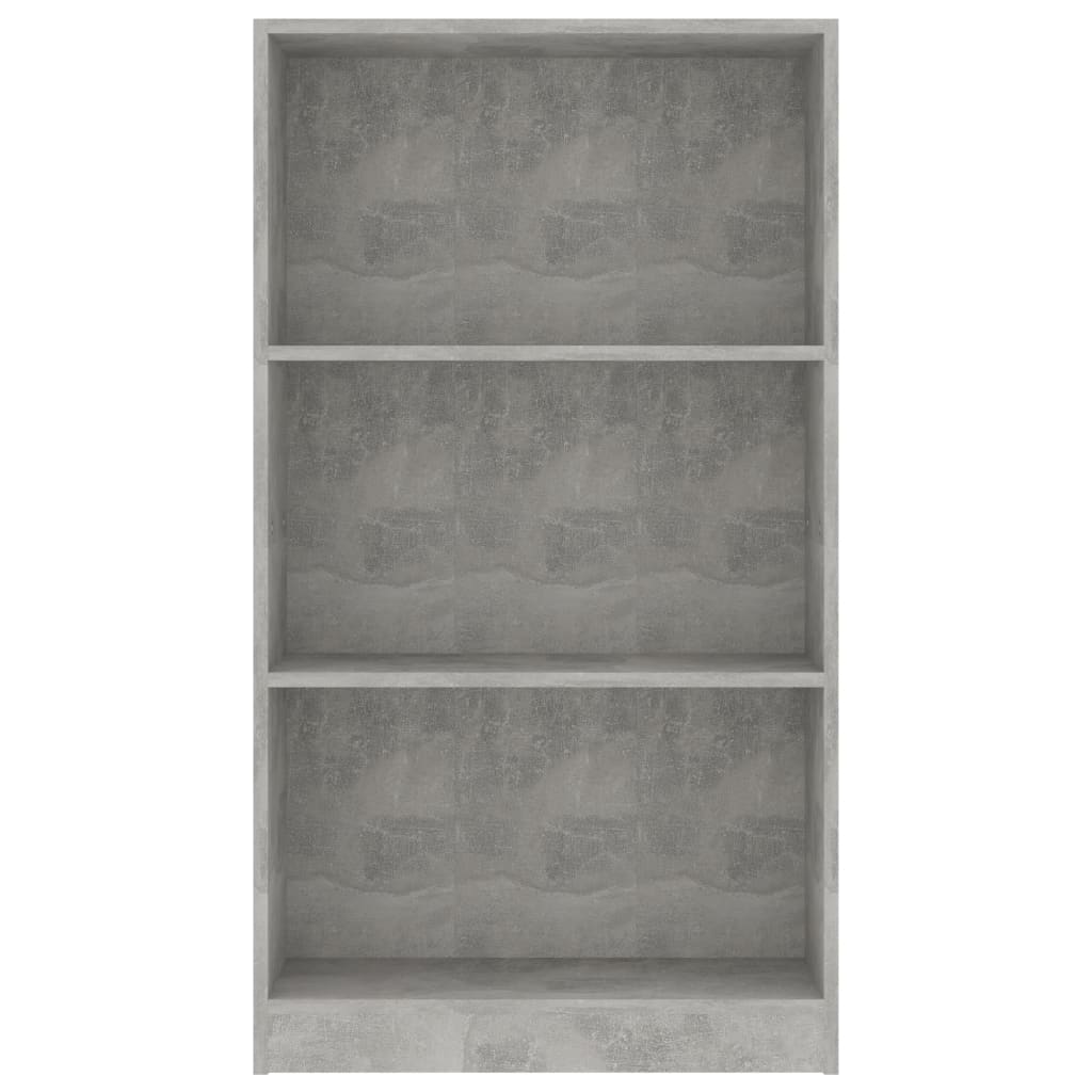 Libreria a 3 Ripiani Cemento 60x24x109 cm in Legno Multistrato