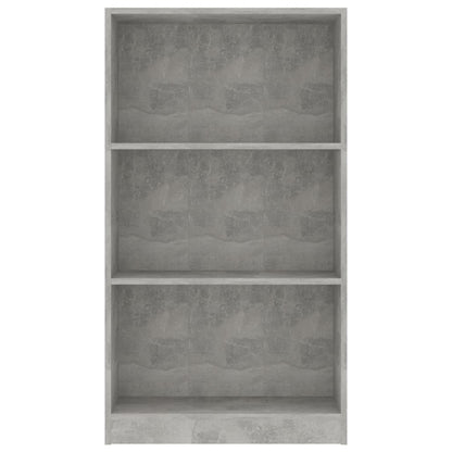Libreria a 3 Ripiani Cemento 60x24x109 cm in Legno Multistrato