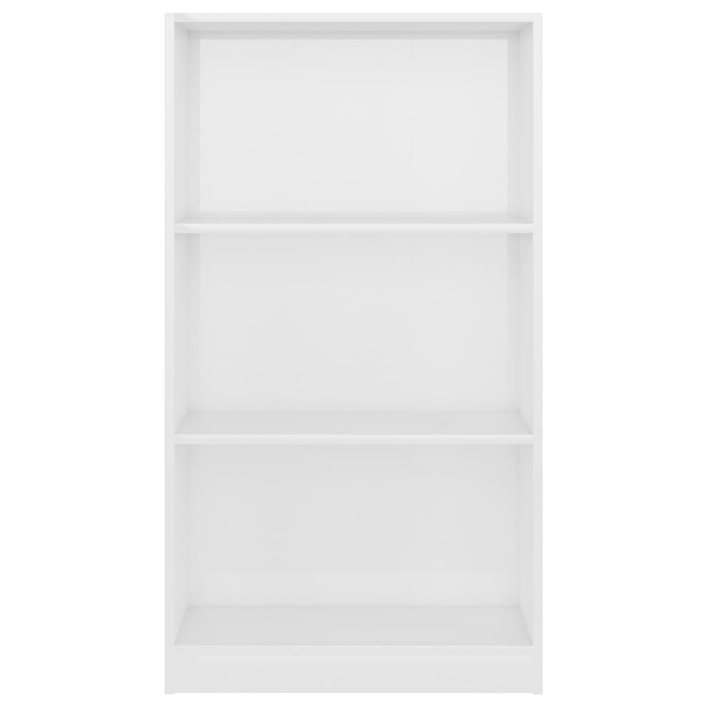 Libreria a 3 Ripiani Bianco Lucido 60x24x109 cm in Multistrato