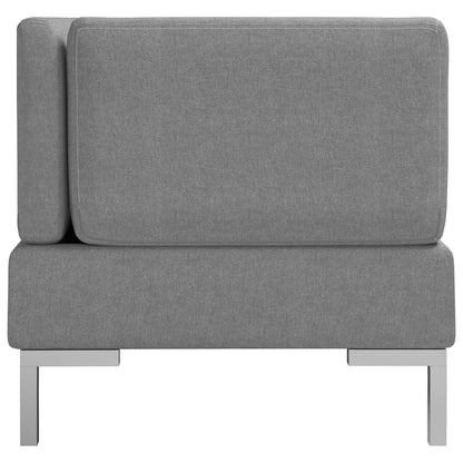 Divani Angolari Modulari 2 pz Cuscini in Tessuto Grigio Chiaro