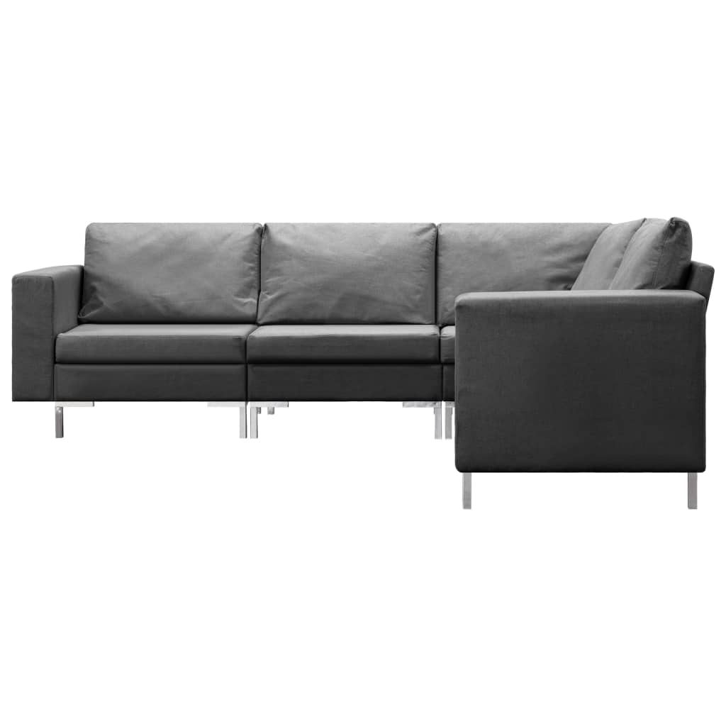 Set Divano 5 pz in Tessuto Grigio Scuro