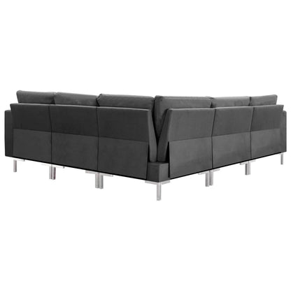 Set Divano 5 pz in Tessuto Grigio Scuro
