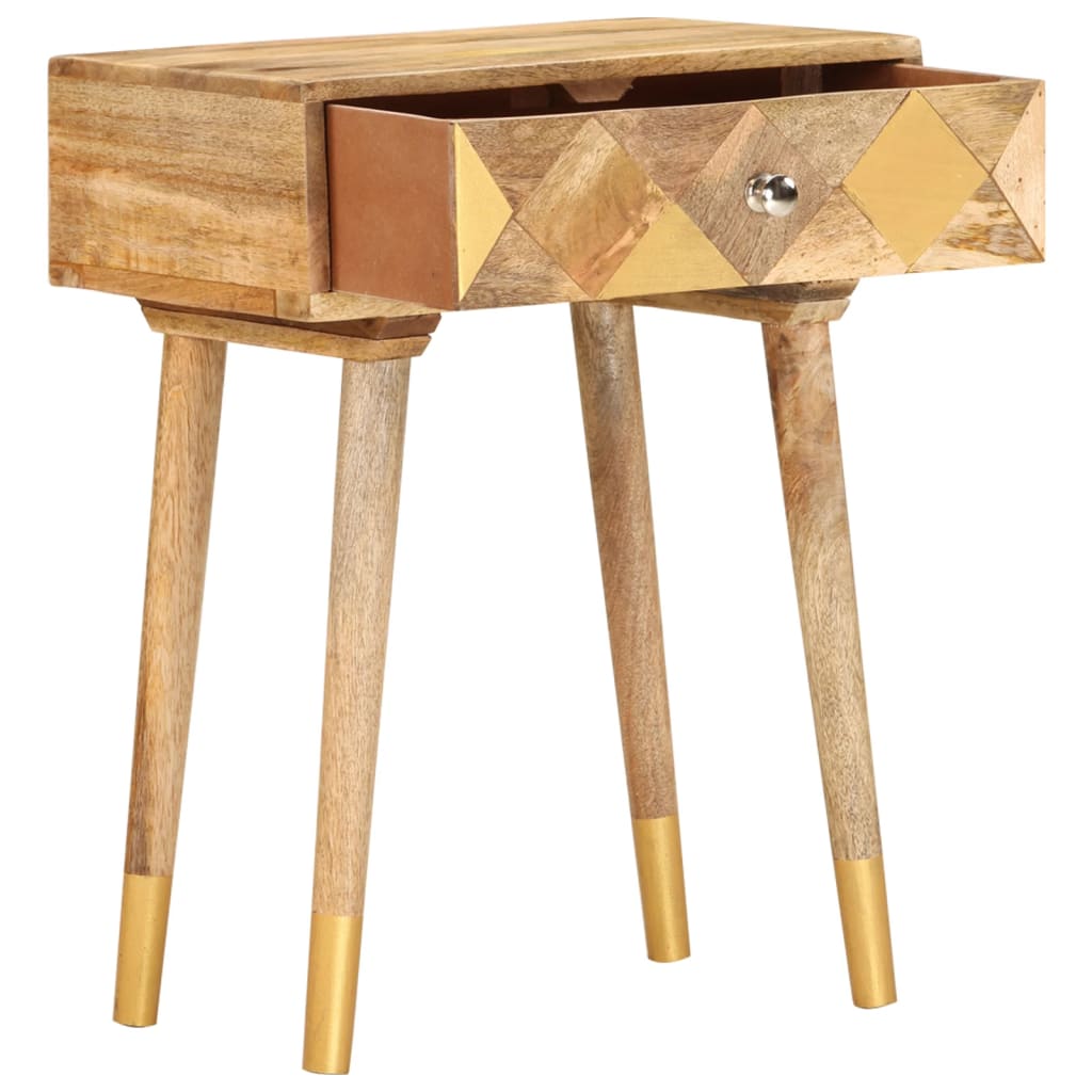 Comodino 40x30x58 cm in Legno Massello di Mango