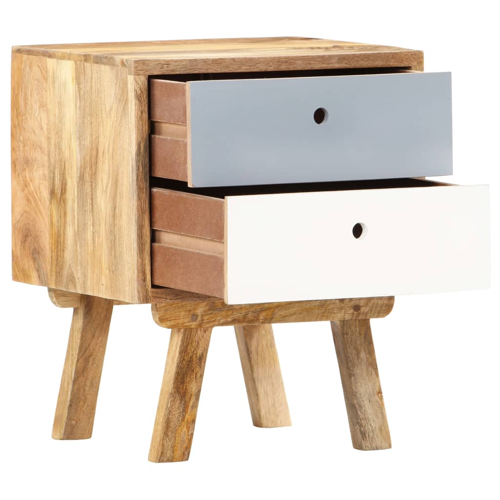 Comodino 40x35x50 cm in Legno Massello di Mango