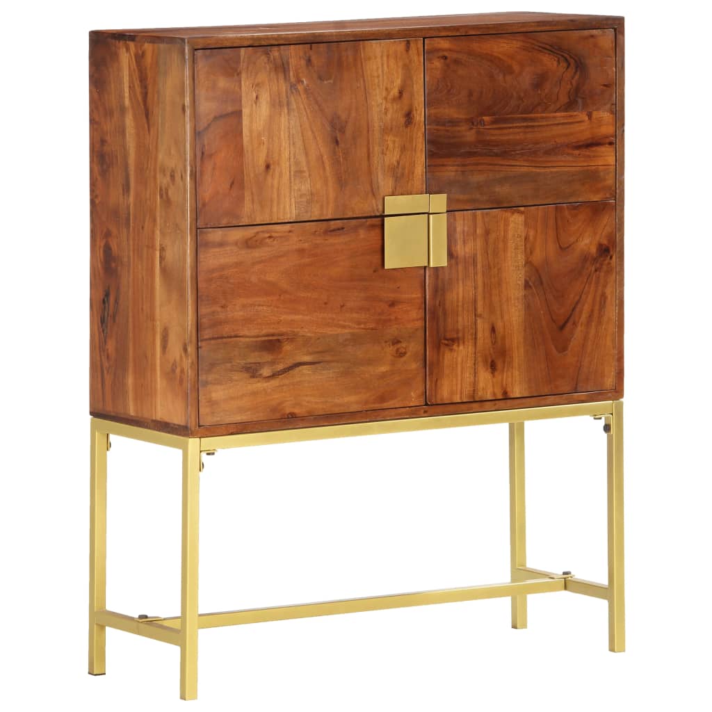 Credenza Alta 80x30x100 cm in Legno Massello di Acacia