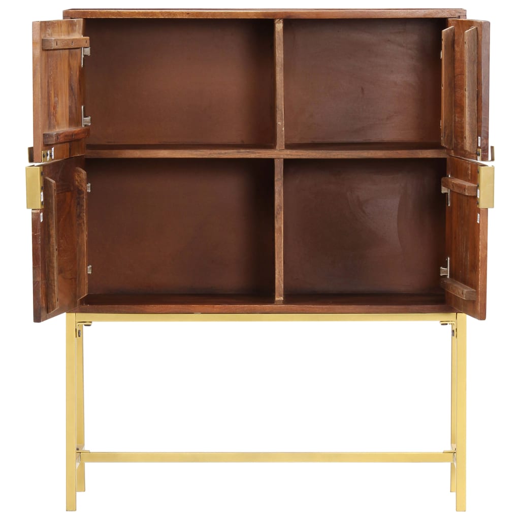 Credenza Alta 80x30x100 cm in Legno Massello di Acacia