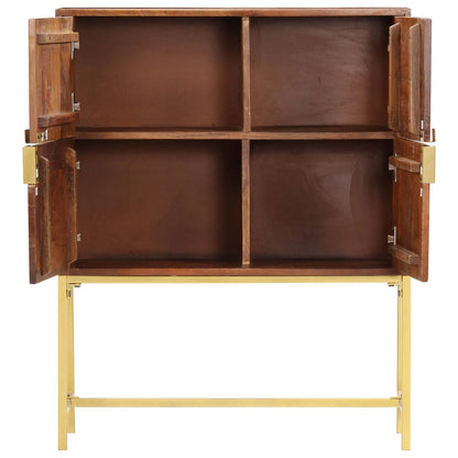 Credenza Alta 80x30x100 cm in Legno Massello di Acacia