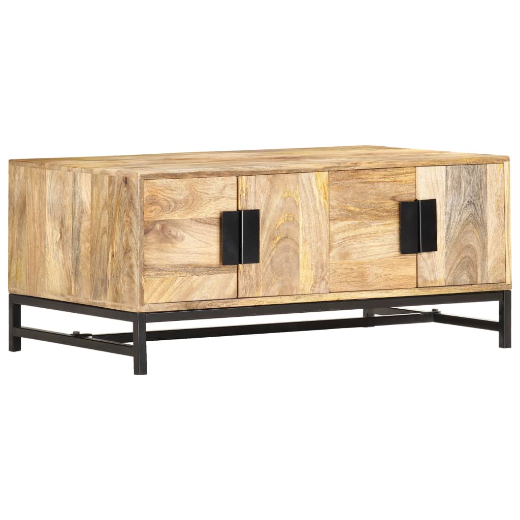 Tavolino da Salotto 90x55x40 cm in Legno Massello di Mango