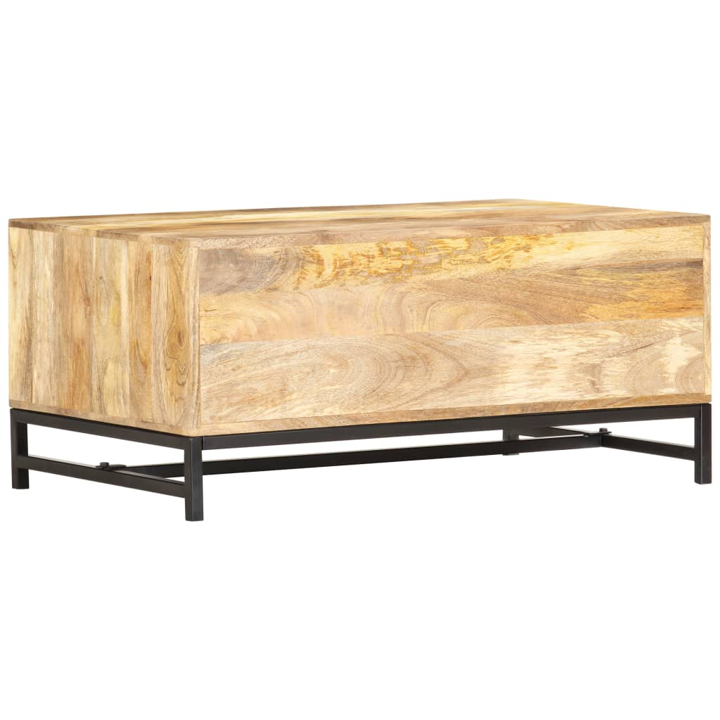 Tavolino da Salotto 90x55x40 cm in Legno Massello di Mango
