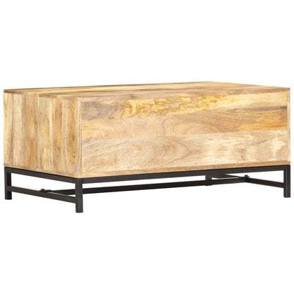 Tavolino da Salotto 90x55x40 cm in Legno Massello di Mango