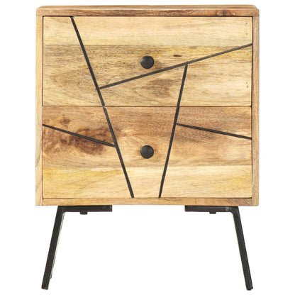 Comodino 40x30x50 cm in Legno Massello di Mango