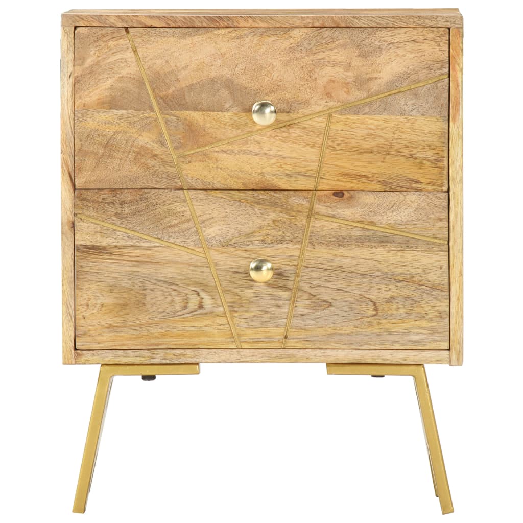 Comodino 40x30x50 cm in Legno Massello di Mango