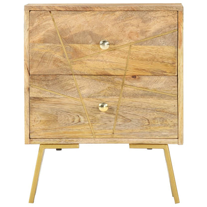 Comodino 40x30x50 cm in Legno Massello di Mango