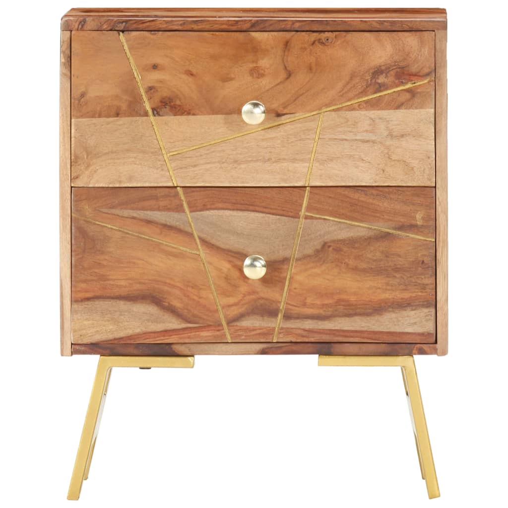 Comodino 40x30x50 cm in Legno Massello di Acacia