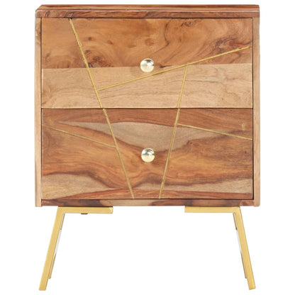 Comodino 40x30x50 cm in Legno Massello di Acacia