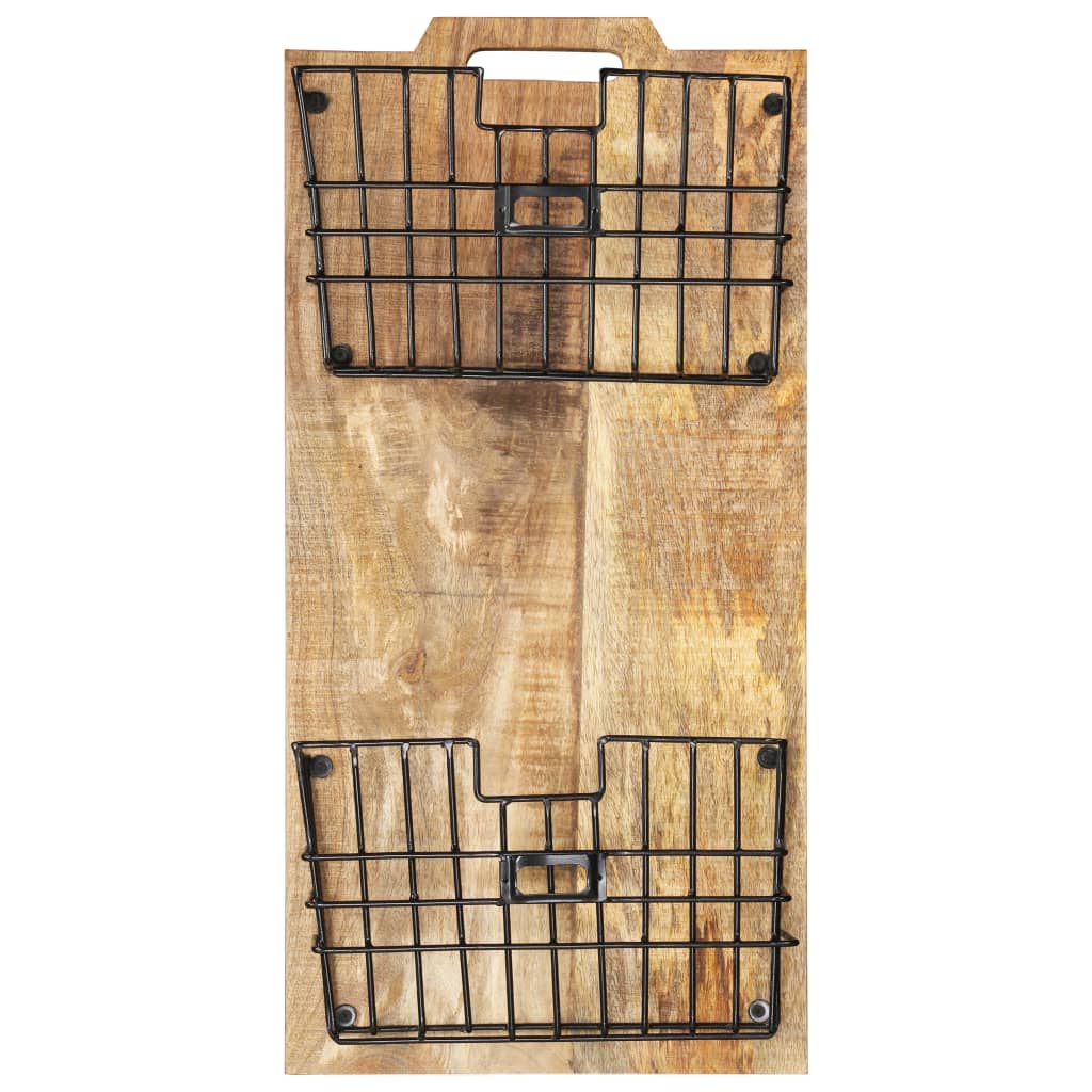 Portariviste a Parete 33x10x67 cm in Massello di Mango Grezzo