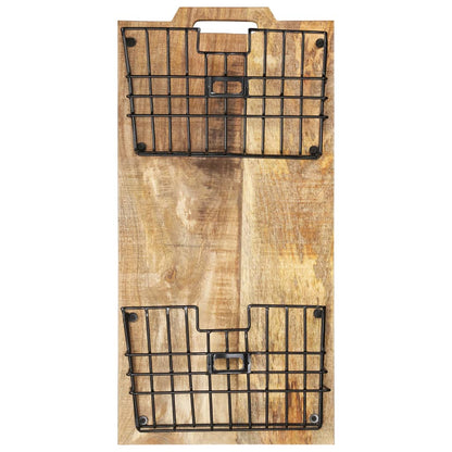 Portariviste a Parete 33x10x67 cm in Massello di Mango Grezzo
