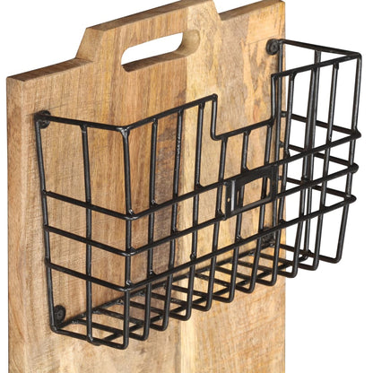 Portariviste a Parete 33x10x67 cm in Massello di Mango Grezzo
