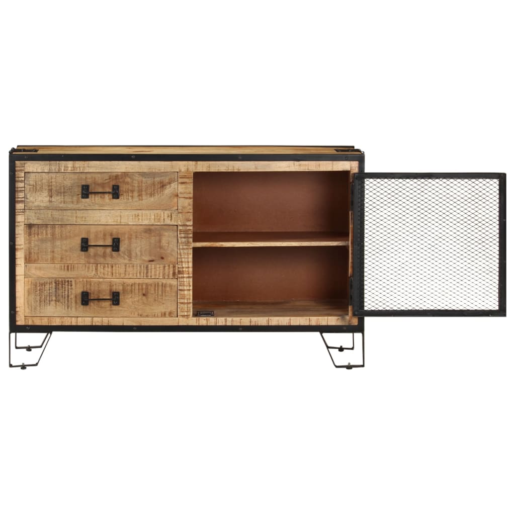 Credenza 100x31x60 cm in Legno Massello di Mango Grezzo