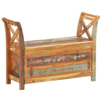 Panca da Ingresso 103x33x72 cm in Legno Massello di Recupero
