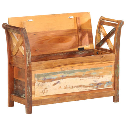 Panca da Ingresso 103x33x72 cm in Legno Massello di Recupero
