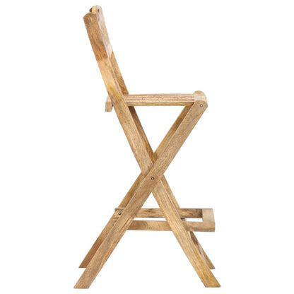 Sedie da Bar Pieghevoli 2 pz in Legno Massello di Mango