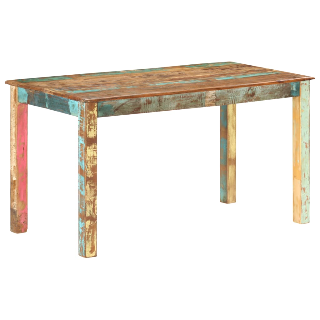 Tavolo da Pranzo in Legno Massello di Recupero 140x70x76 cm