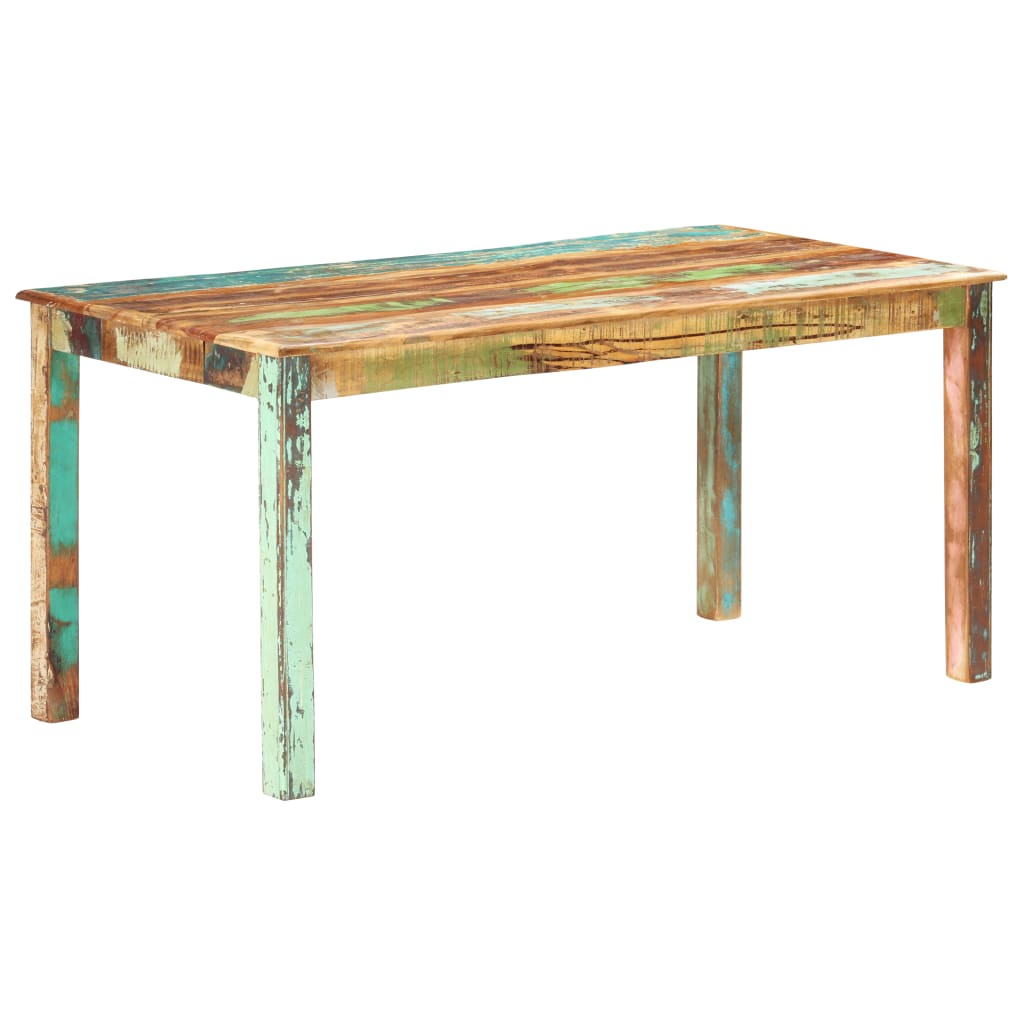 Tavolo da Pranzo in Legno Massello di Recupero 160x80x76 cm
