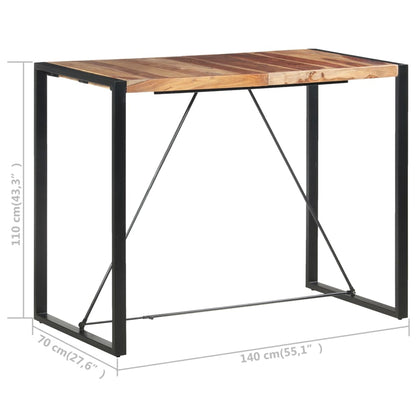 Tavolo da Bar 140x70x110cm in Legno Massello di Acacia