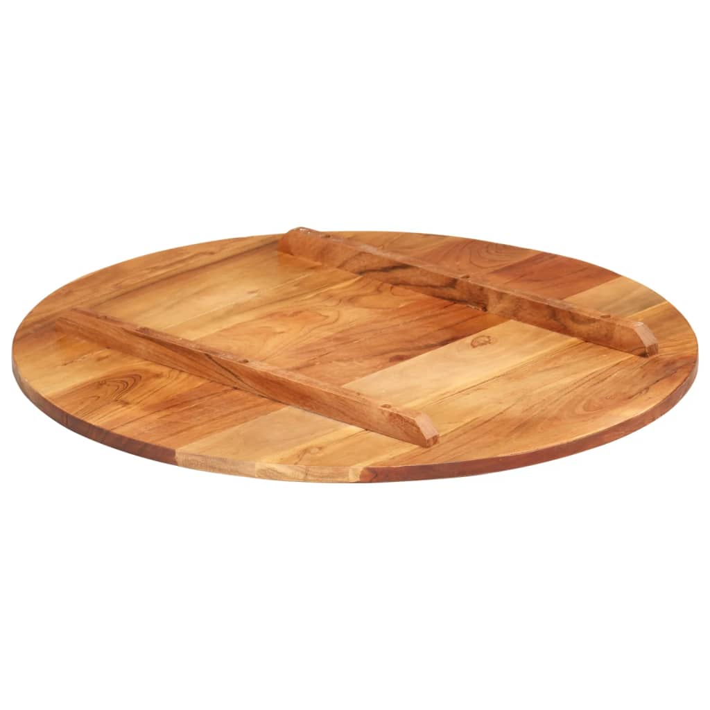 Piano Tavolo in Legno Massello di Acacia Rotondo 15-16 mm 60 cm
