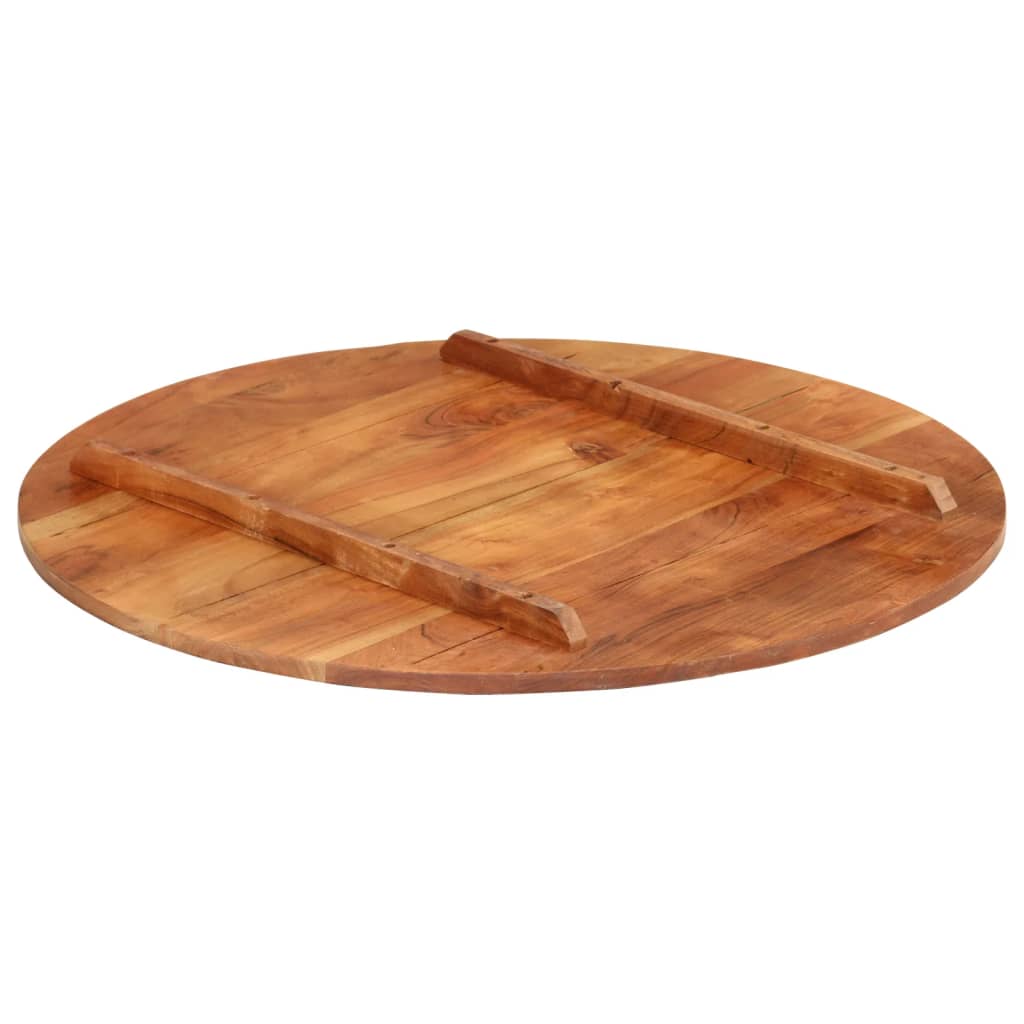 Piano Tavolo in Legno Massello di Acacia Rotondo 15-16 mm 70 cm